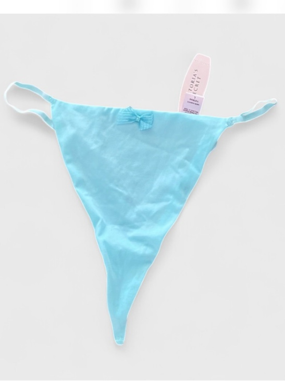 Victoria’s Secret Angels Y2K Vintage Pale Aqua Blue Green V String Panties Sz L